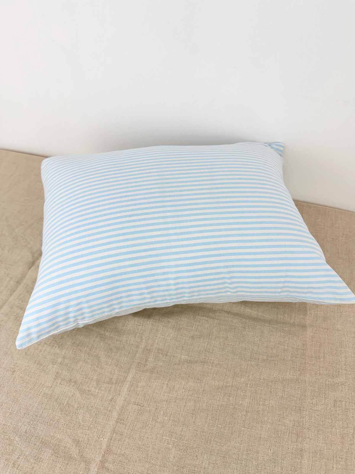 Blue and white striped cotton pillow cover, coastal style - view 10