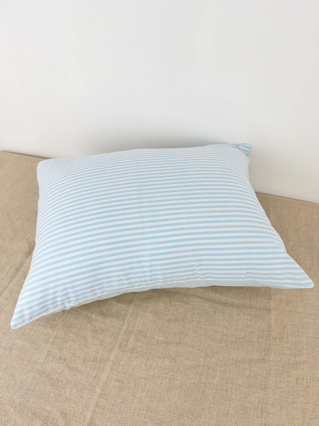 Blue and white striped cotton pillow cover, coastal style - view 4