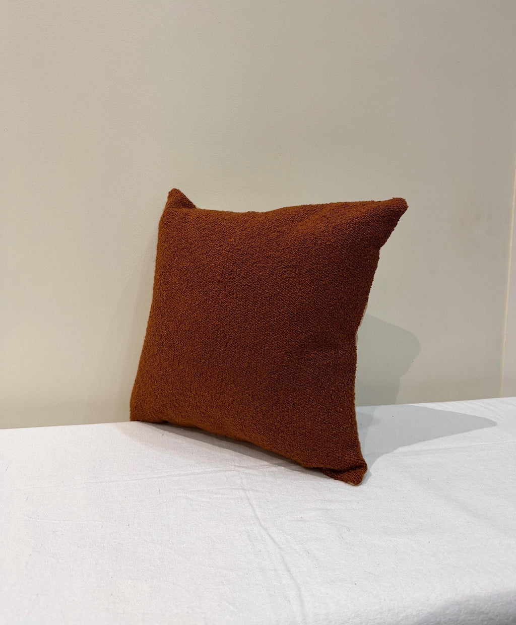 Burnt orange bouclé textured pillow cover - view 6
