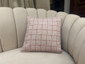 Dusty rose geometric cotton pillow cover