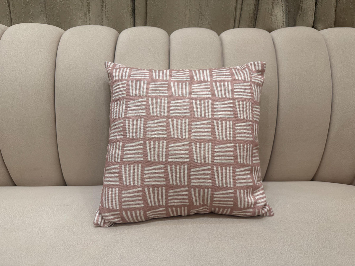 Dusty rose geometric cotton pillow cover - view 7