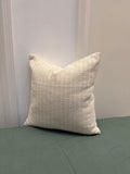 Ivory woven stripe cotton pillow cover