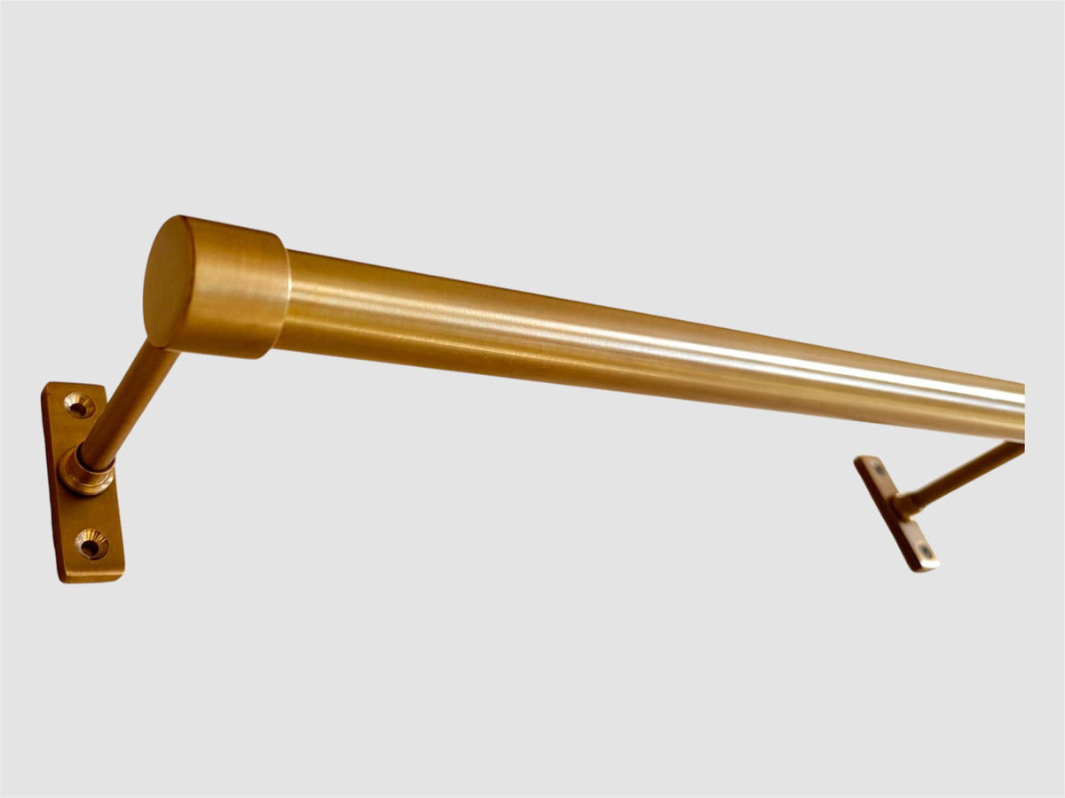 Unlacquered solid brass pot rail with S hooks, wall mounted - view 6