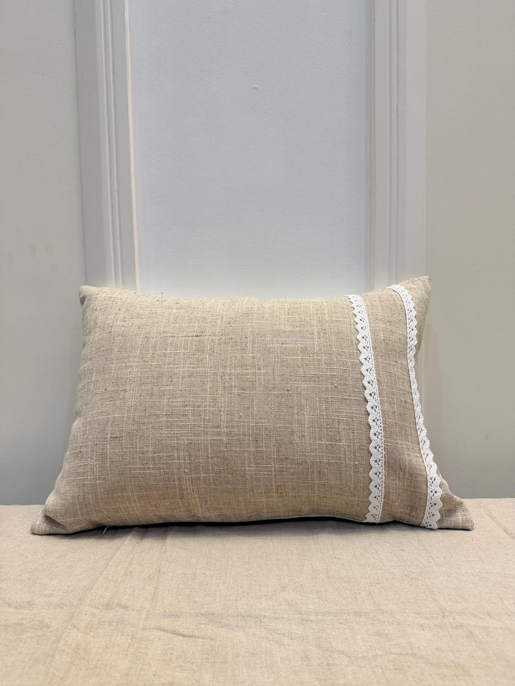 Linen Embroided Pillow Cover | Floral Boho Cushion with Threaded Detail