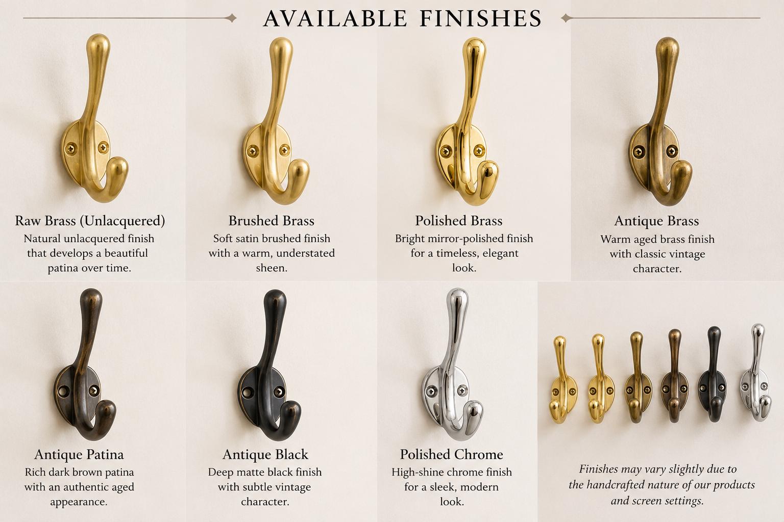 Solid Brass Double Coat Hook | Heavy Duty Entryway Robe Bathroom Hook