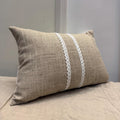 Embroidered floral boho linen pillow cover, 18x18
