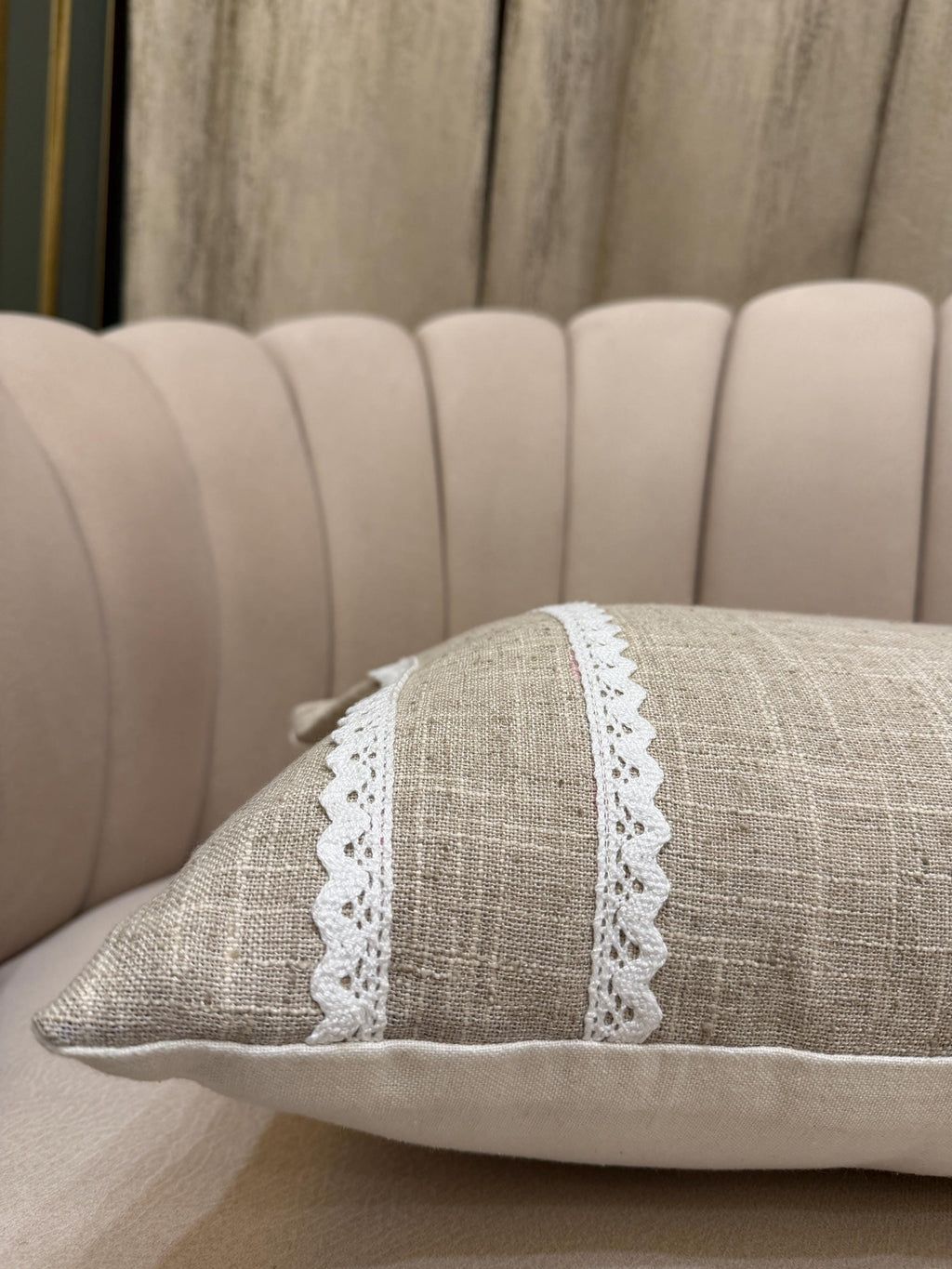 Embroidered floral boho linen pillow cover, 18x18 - view 6