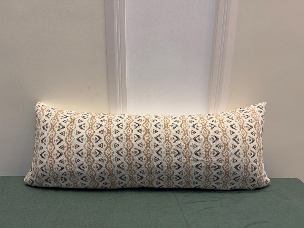 Neutral tribal pattern lumbar pillow cover