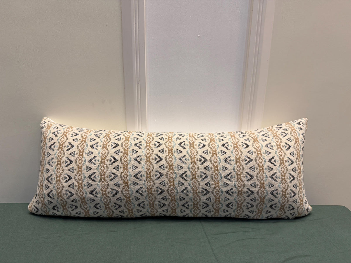 Neutral tribal pattern lumbar pillow cover