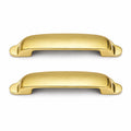 Solid brass cup pull, vintage cabinet drawer handle