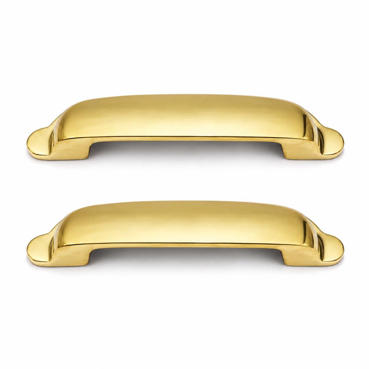 Solid brass cup pull, vintage cabinet drawer handle