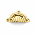 Solid brass cup pull, handmade cabinet drawer handle