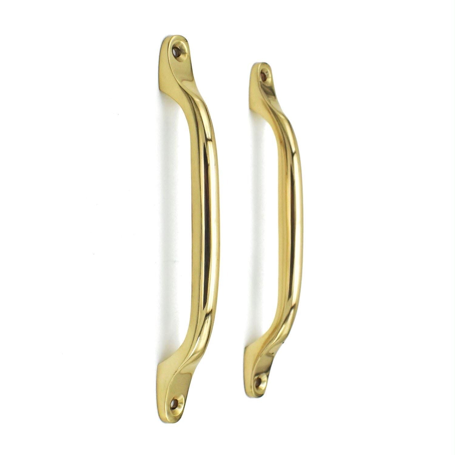 Solid brass door pull handle for cabinets and furniture - view 2