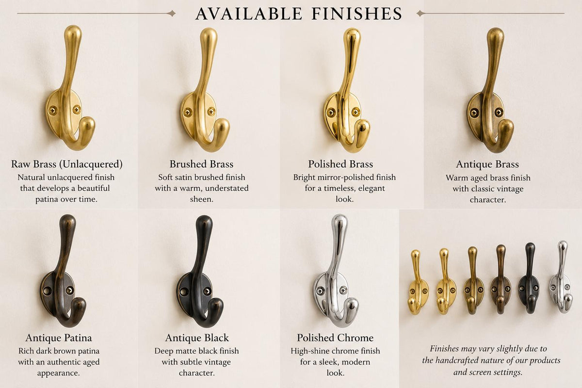 Solid brass double coat hook for entryway or bathroom - view 10