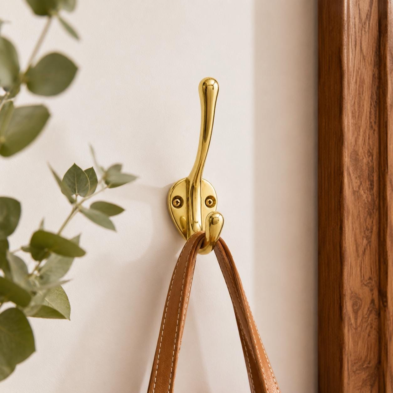 Solid brass double coat hook for entryway or bathroom - view 5