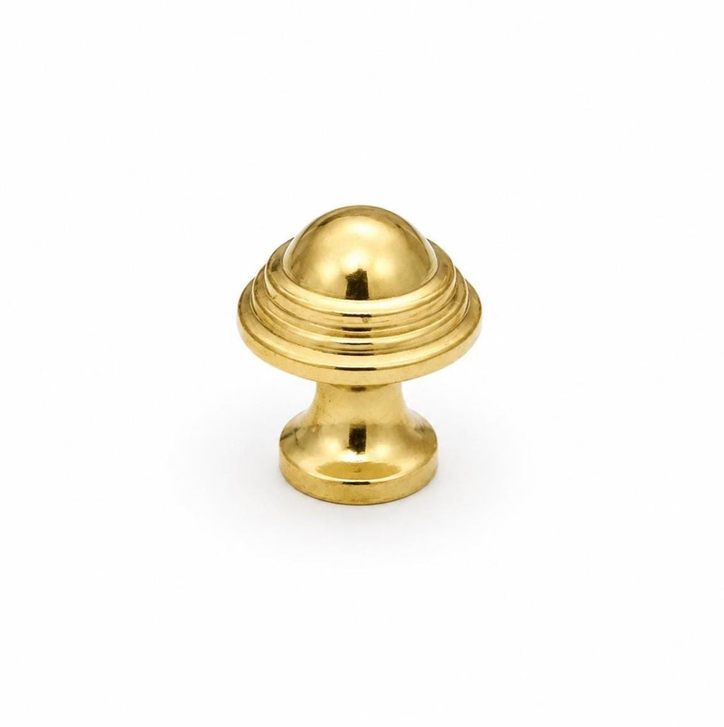 Solid brass mushroom cabinet knob, vintage style
