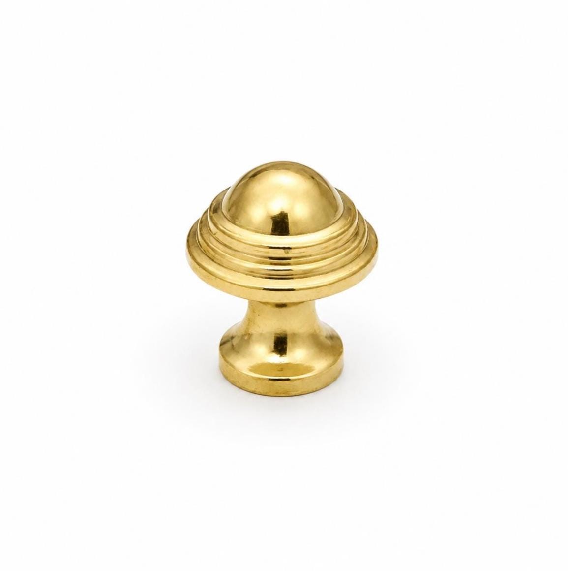 Solid brass mushroom cabinet knob, vintage style