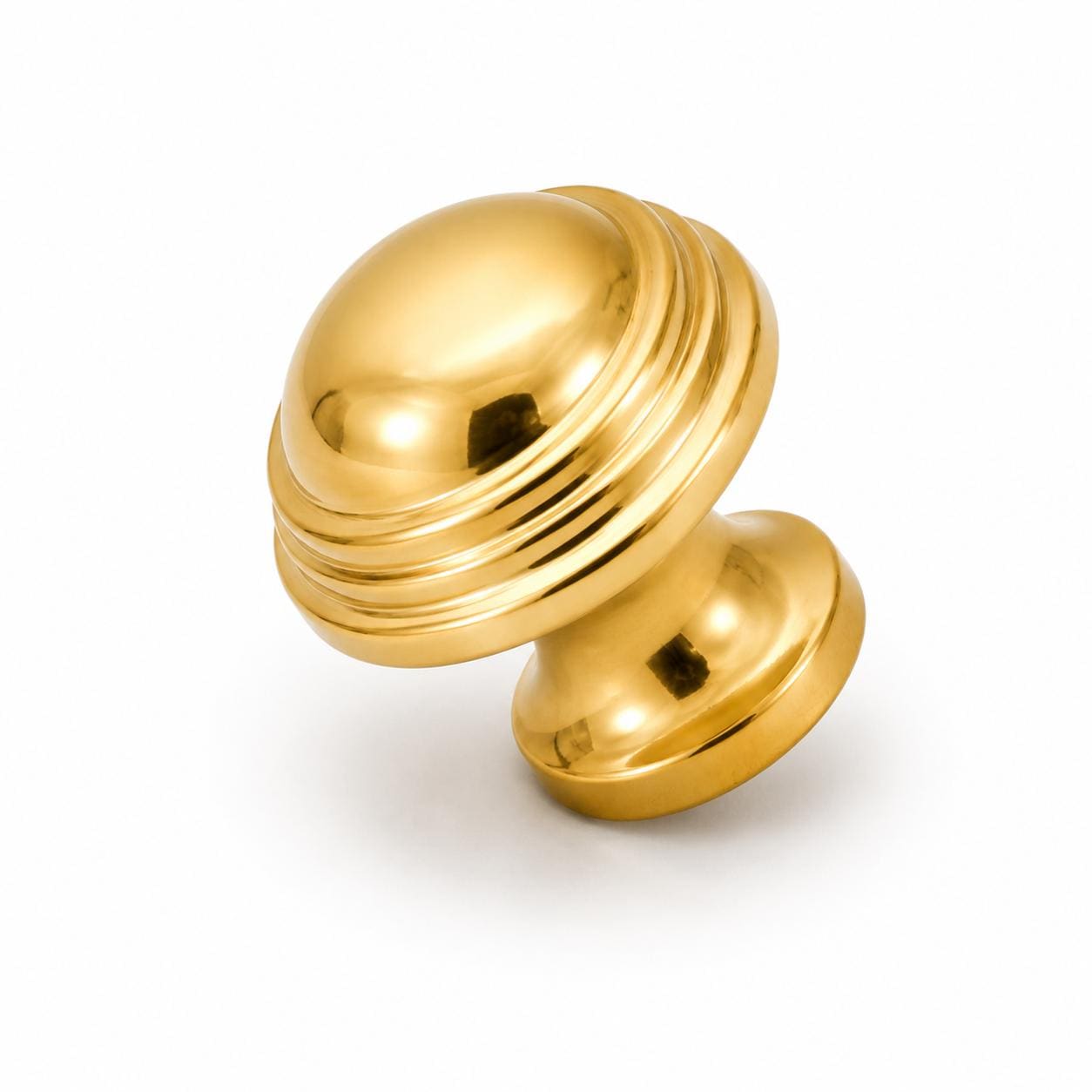 Solid brass mushroom cabinet knob, vintage style - view 3