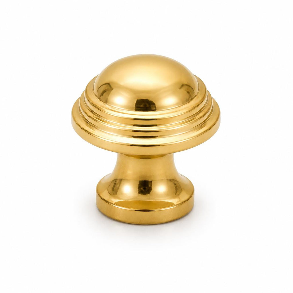 Solid brass mushroom cabinet knob, vintage style - view 4