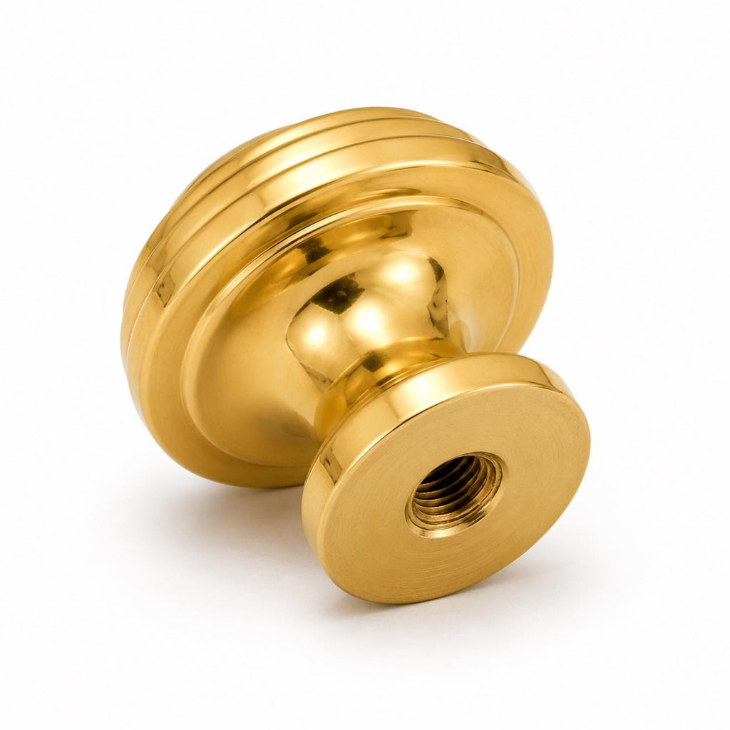 Solid brass mushroom cabinet knob, vintage style - view 5