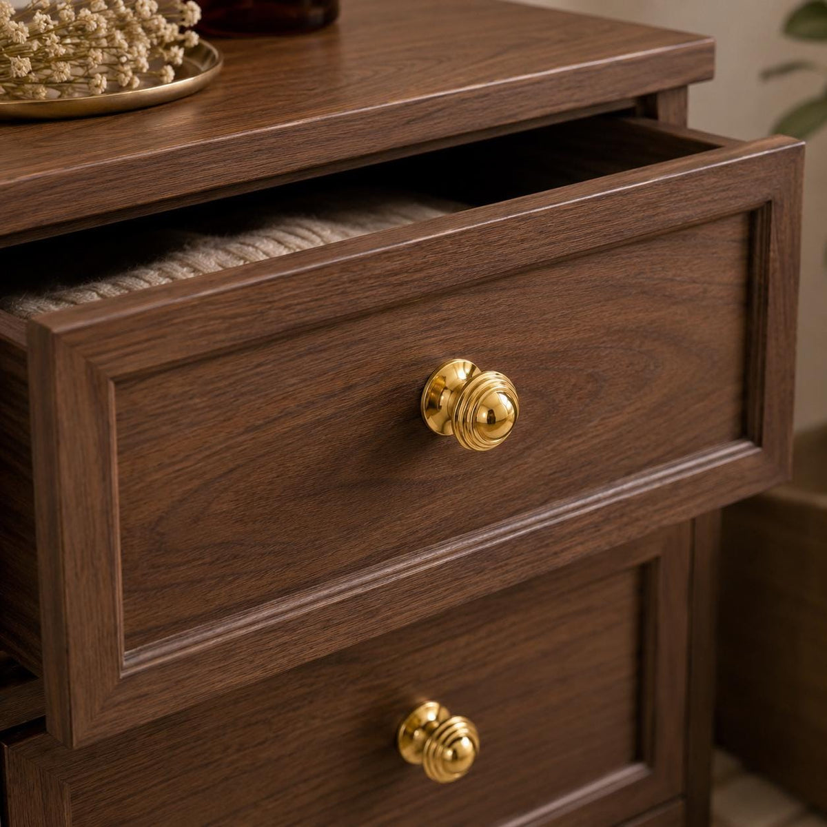 Solid brass mushroom cabinet knob, vintage style - view 8