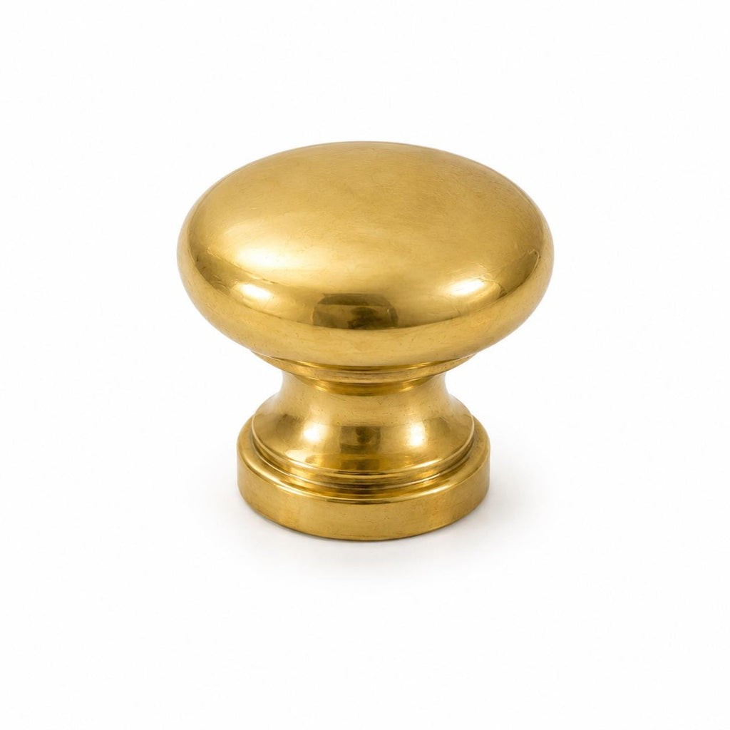 Solid brass mushroom cabinet knob, unlacquered - view 8